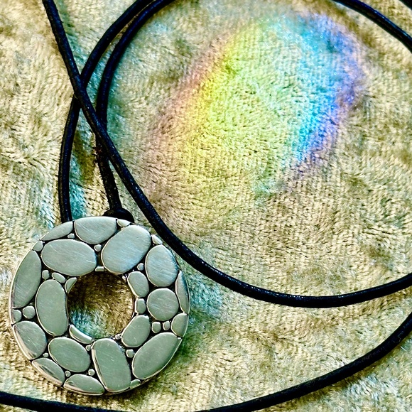 John Hardy Kali Sterling Silver Adjustable Leather Necklace - Picture 14 of 15